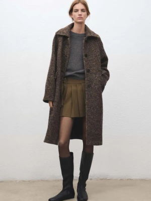 Krótka spódnica z zakładkami i klamrami brązowy - Kobieta - - MANGO