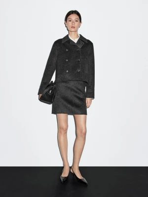 Krótka Spódnica Ze Sztucznego Futerka - Ciemnoszary - - Massimo Dutti - Kobieta