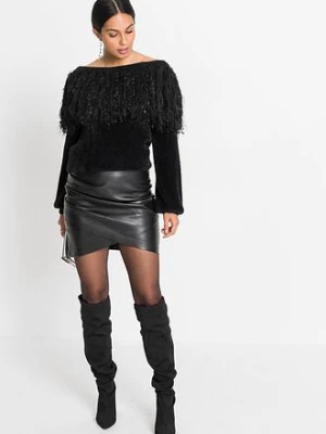 Krótka spódnica ze sztucznej skóry bonprix