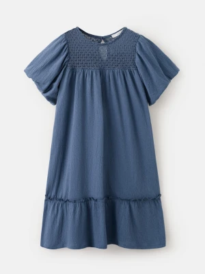 Krótka sukienka bawełniana granatowy - Dzieci - lata - MANGO KIDS