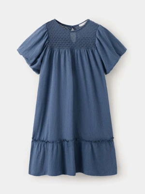 Krótka sukienka bawełniana granatowy - Dzieci - lata - MANGO KIDS