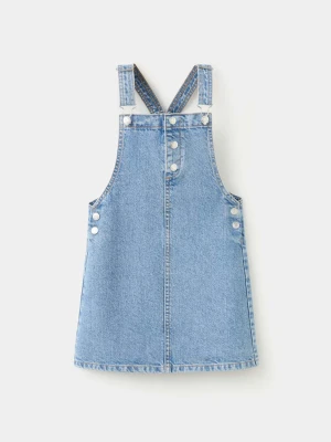 Krótka sukienka dżinsowa na szelkach średni niebieski - Dzieci - - MANGO KIDS