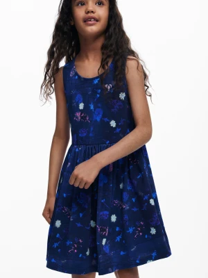 Krótka sukienka w kwiaty rozkloszowana Desigual