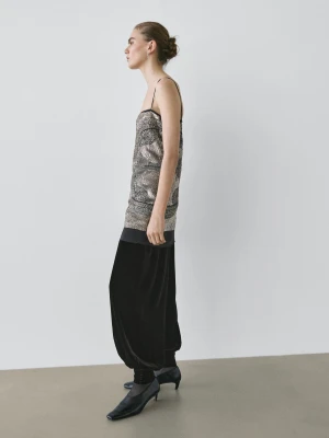 Krótka Sukienka Z Haftem − Studio - Srebrny - - Massimo Dutti - Kobieta