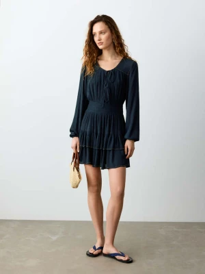 Krótka sukienka z koralikami niebieski - Dziewczyna - - MANGO TEEN