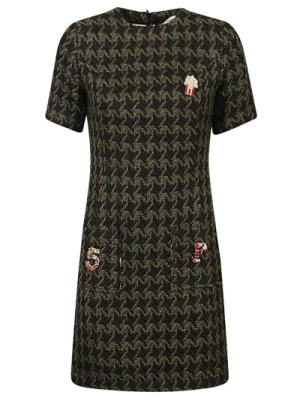 Krótka sukienka z mieszanki wełny w kratkę 5Progress