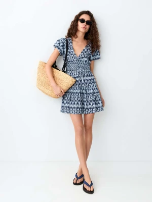 Krótka sukienka z nadrukiem granatowy - Dziewczyna - - MANGO TEEN