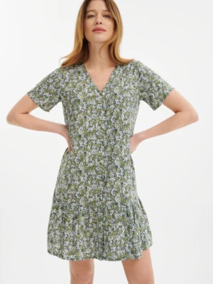 Krótka sukienka z wiskozy nadruk w kwiaty Greenpoint