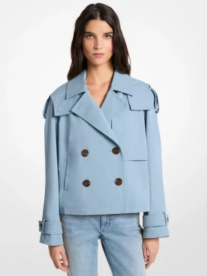 Krótka tkana kurtka trenczowa Michael Kors CHAMBRAY (Niebieski)
