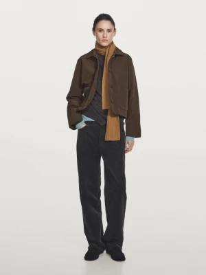 Krótka Wodoodporna Kurtka Pikowana - Brązowy - - Massimo Dutti - Kobieta