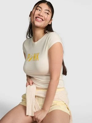 Krótki bawełniany T-shirt Victoria's Secret