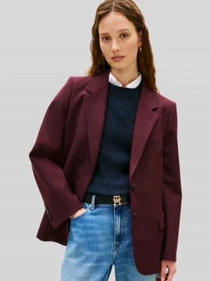 Krótki blezer o kroju relaxed fit z mieszanki wełny Tommy Hilfiger