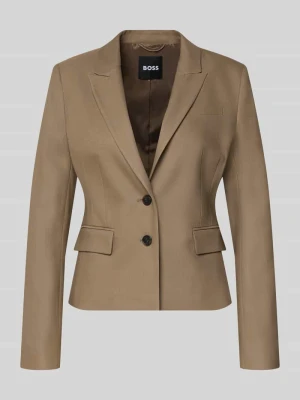 Krótki blezer o kroju slim fit z mieszanka wiskozy i lyocellu model 'Jia18' Boss