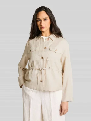 Krótki blezer z paskiem w talii z mieszanki lnu Tom Tailor