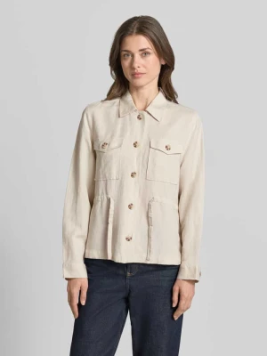 Krótki blezer z paskiem w talii z mieszanki lnu Tom Tailor