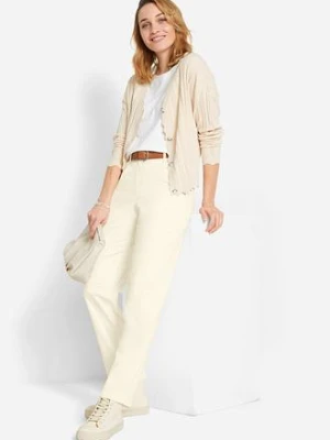 Krótki kardigan ażurowy bonprix