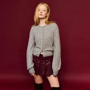 Krótki kardigan regular fit z domieszką wełny szary House