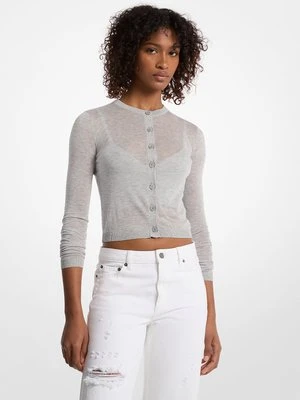 Krótki kardigan z mieszanki tencelu z braletką MICHAEL Michael Kors