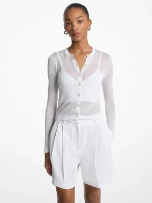 Krótki kardigan z mieszanki tencelu z braletką MICHAEL Michael Kors