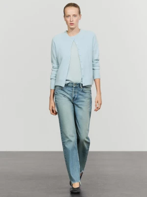 Krótki Kardigan Ze 100% Kaszmiru - Błękitny - Massimo Dutti - Female