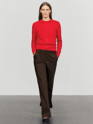 Krótki Kardigan Ze 100% Kaszmiru - Czerwony - Massimo Dutti - Female