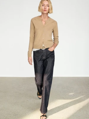 Krótki Kardigan Ze 100% Kaszmiru - Wielbłądzi - - Massimo Dutti - Female
