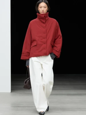 Krótka Lekko Pikowana Kurtka - Intens Czer - Massimo Dutti - Female