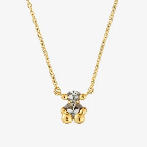 Krótki Naszyjnik Color Bear Lgg Ze Srebra Pokrytego 18-Karatowym Złotem Z Motywem Misia Z Laboratoryjnie Hodowanym Zielonym Spinelem - Tous