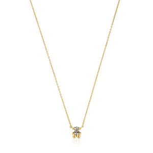 Krótki Naszyjnik Color Bear Lgg Ze Srebra Pokrytego 18-Karatowym Złotem Z Motywem Misia Z Laboratoryjnie Hodowanym Zielonym Spinelem - Tous Rozmiar