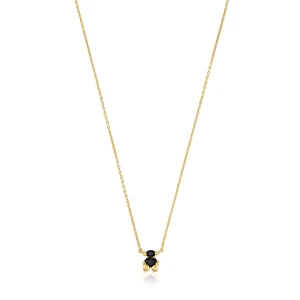 Krótki Naszyjnik Color Bear Ze Srebra Pokrytego 18-Karatowym Złotem Z Motywem Misia Z Onyksu - Tous