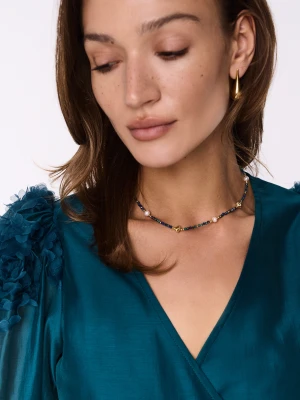 Krótki naszyjnik z koralików z naturalnymi perłami TARANKO