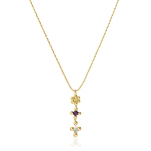 Krótki Naszyjnik Ze Srebra Pokrytego 18-Karatowym Złotem Z Kamieniami Szlachetnymi Sugar Party - Tous Rozmiar