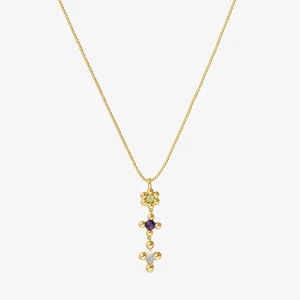 Krótki Naszyjnik Ze Srebra Pokrytego 18-Karatowym Złotem Z Kamieniami Szlachetnymi Sugar Party - Tous Rozmiar