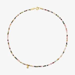 Krótki Naszyjnik Ze Srebra Pokrytego 18-Karatowym Złotem Z Turmalinami Bold Bear - Tous