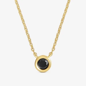 Krótki Naszyjnik Ze Srebra Powlekanego 18-Karatowym Złotem Z Czarnym Spinelem Tous Line - Tous