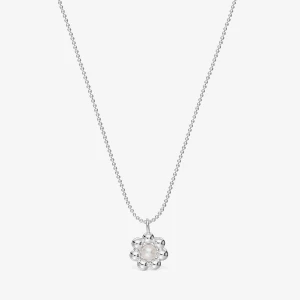 Krótki Naszyjnik Ze Srebra, Z Motywem Kwiatu I Perłami Hodowlanymi Sugar Party - Tous Rozmiar