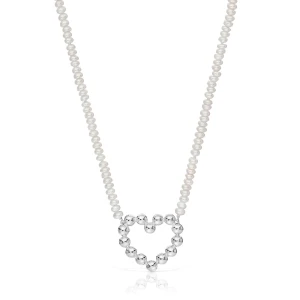 Krótki Naszyjnik Ze Srebra, Z Motywem Serca I Perłami Hodowlanymi Sugar Party - Tous Rozmiar