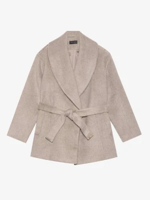 Krótki płaszcz Anna Field By Zalando beżowy melanż