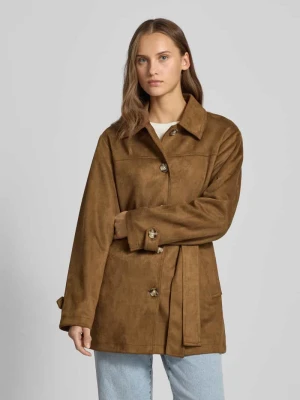 Krótki płaszcz o kroju regular fit z imitacji zamszu model ‘DIANE’ Only