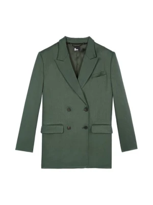 Krótki płaszcz The Kooples ciemnozielony