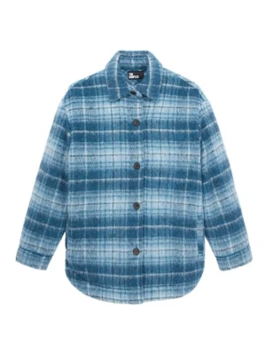 Krótki płaszcz The Kooples niebieski denim