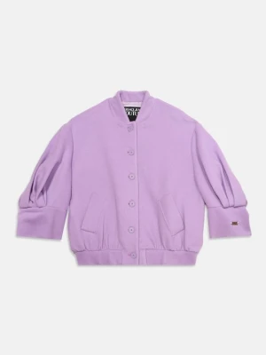 Krótki płaszcz Versace Jeans Couture fioletowy