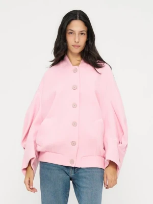 Krótki płaszcz Versace Jeans Couture różowy