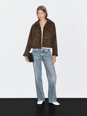Krótki Płaszcz W Zwierzęcy Wzór - Sprany - - Massimo Dutti - Kobieta