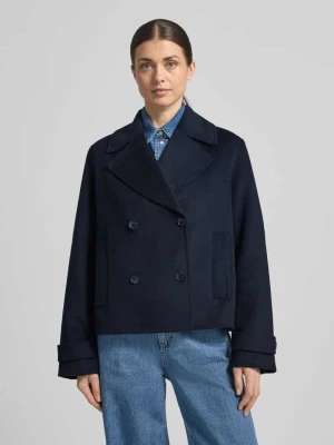 Krótki płaszcz z kołnierzem z połami i wpuszczanymi kieszeniami Stefanel