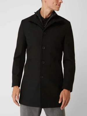 Krótki płaszcz z mieszanki wełny z efektem 2 w 1 model ‘Ontario’ Bruun & Stengade