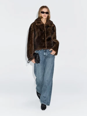 Short Coat In Melange Toscan Wool - Brązowy - - Massimo Dutti - Kobieta