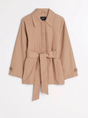 Krótki płaszcz z wiązaniem w talii Greenpoint