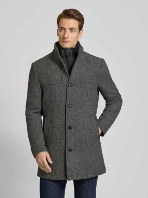 Krótki płaszcz ze stójką i wpuszczanymi kieszeniami Lerros