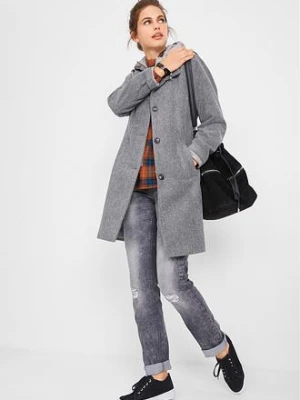 Krótki płaszcz zimowy z materiału w optyce wełny, z efektem 2 w 1 bonprix